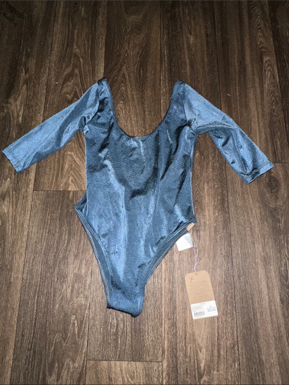 IMSY Tiva New body suit opal Metallic Blue Long Sleeve One-Piece Swimsuit